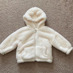 Baby girl cream fleece jacket